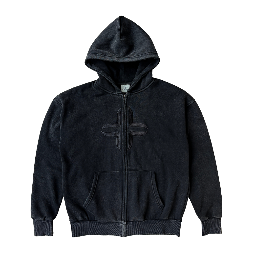 UNIFORM 0 ZIP HOODIE [BLACK]